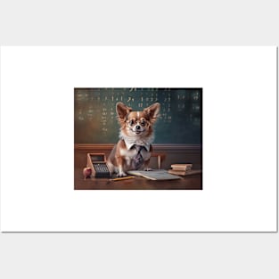 Chihuahua Dog Teacher's Pet in School Posters and Art